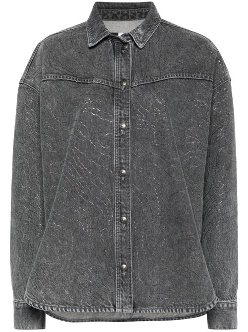 dark grey organic cotton washed denim shirt ROTATE BIRGERCHR | 113014D06BCR1540D06